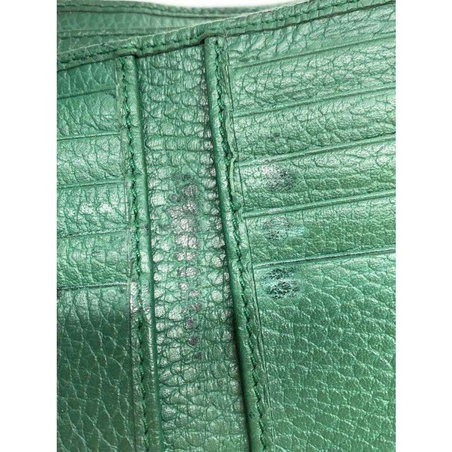 GUCCI◇2つ折り財布_インターロッキングG_レザー_グリーン/レザー