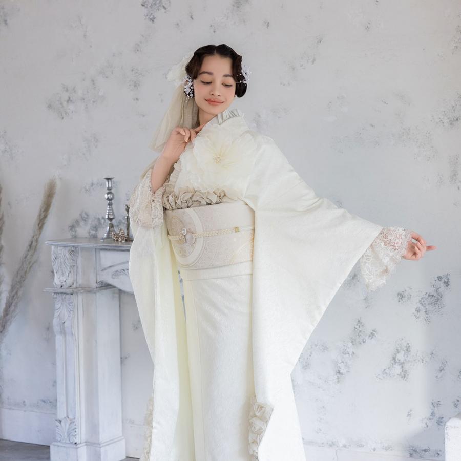 新作】振袖フルセット/GF-65/ラフィネモカ/ローゼフルール/白/振袖