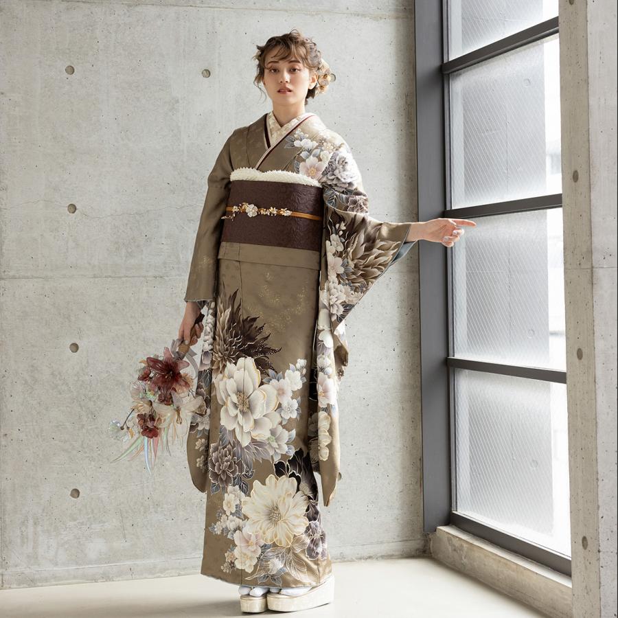 振袖 フルセット 小さめ 低身長 振袖 レンタル フルセット 黒 赤