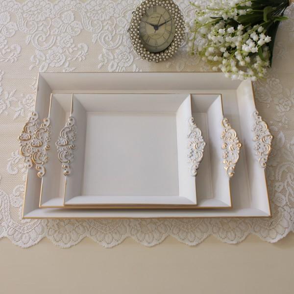 トレイ お盆 レクトトレー おしゃれ Lサイズ おぼん トレー ホワイト