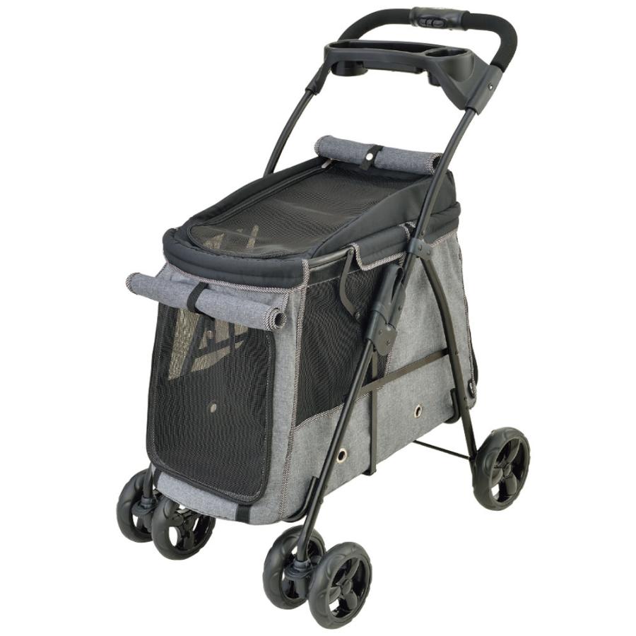 GEX（ジェックス） わんわんカート 中型犬用 ライトグレー 4輪 深型