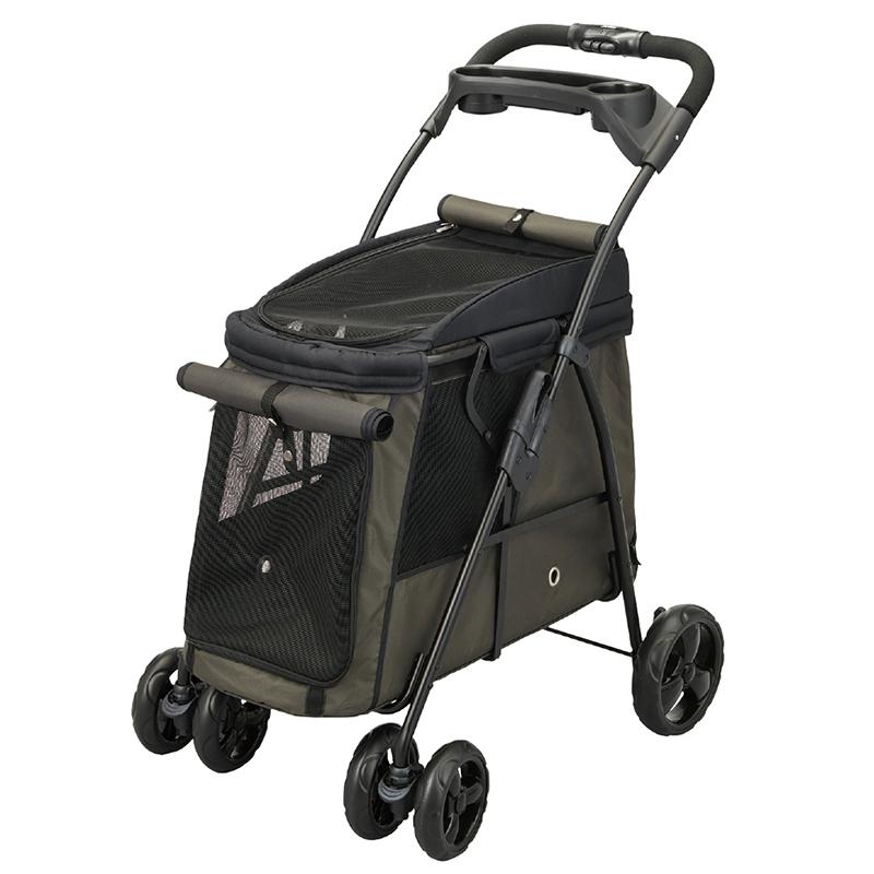 わんわんカート GEX わんわんカート 中型犬用 モスグリーン 4輪 深型