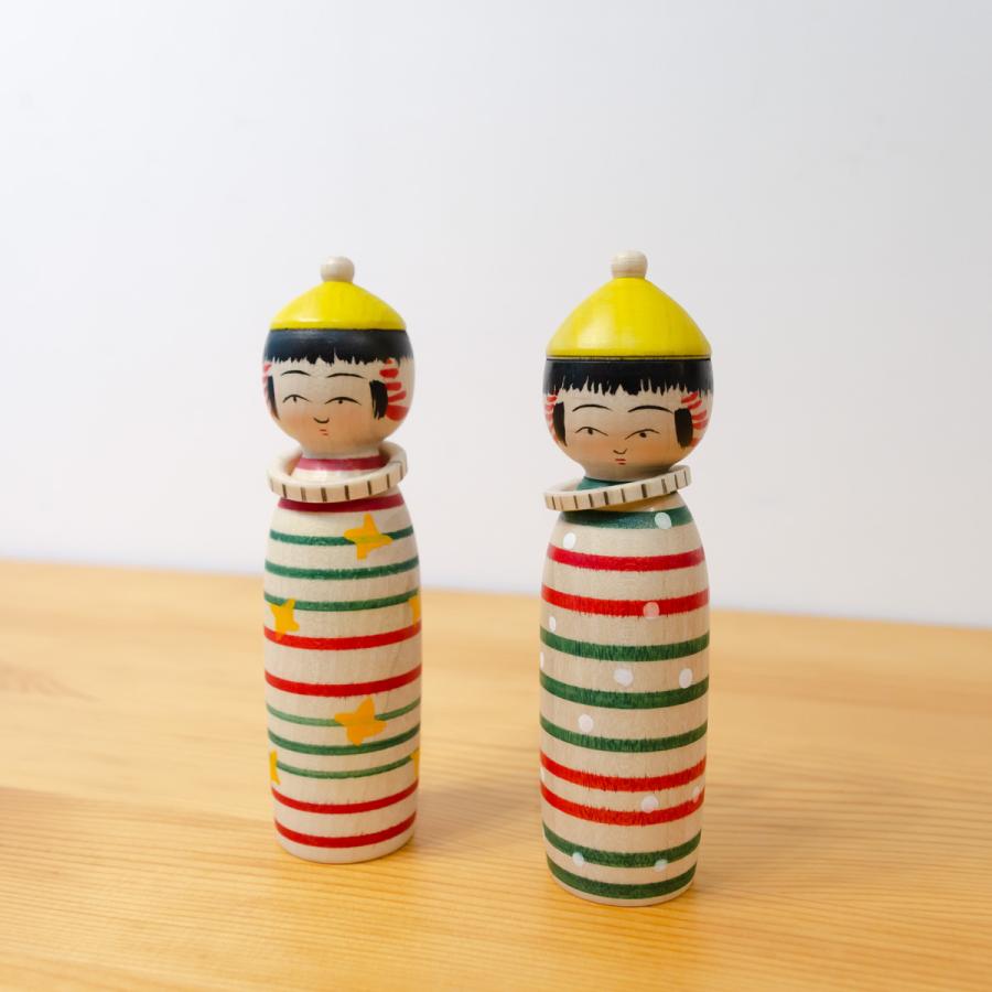 遠刈田系 伝統こけし 創作こけし 「冬こけし」四寸 約12cm 小笠原 義雄