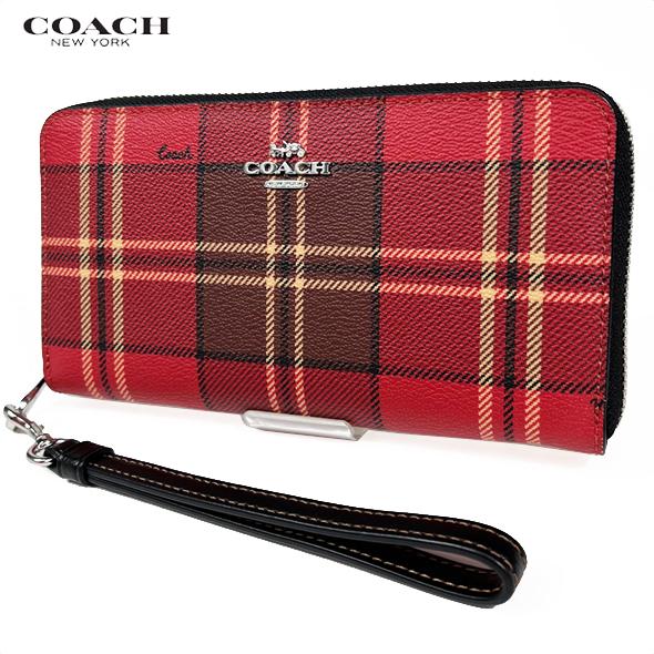 COACH（コーチ） レディース 財布 長財布 タータン チェック プリント