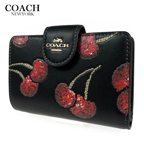 COACH（コーチ） レディース チェリー柄 財布 二つ折り財布 ミディアム