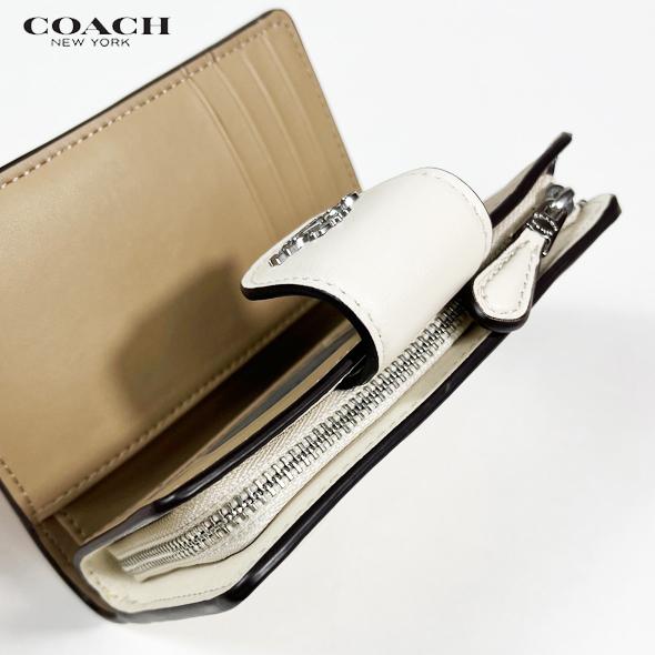 コーチcoachタビーミディアムレザー二つ折り財布、グレージュ 公式