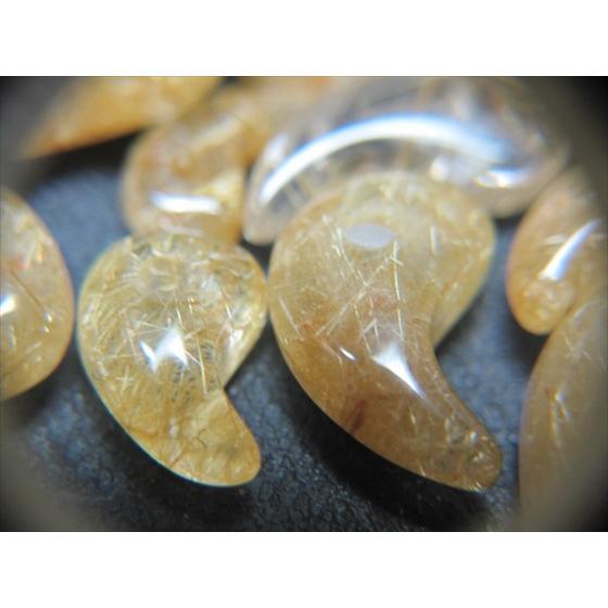 勾玉 ルチルクォーツ 8.7-19×6-10mm : 天然石のお店Sun flower - 通販