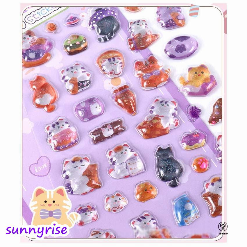 ドロップシール 立体 6枚セット 手帳シール ボンボンシール 3D クリア