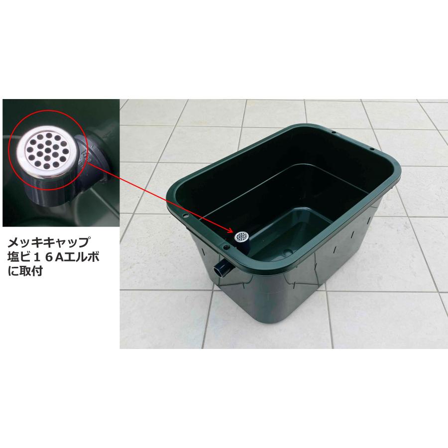 メダカ飼育ケース深緑36L オーバーフローメッキフィルター付き めだか