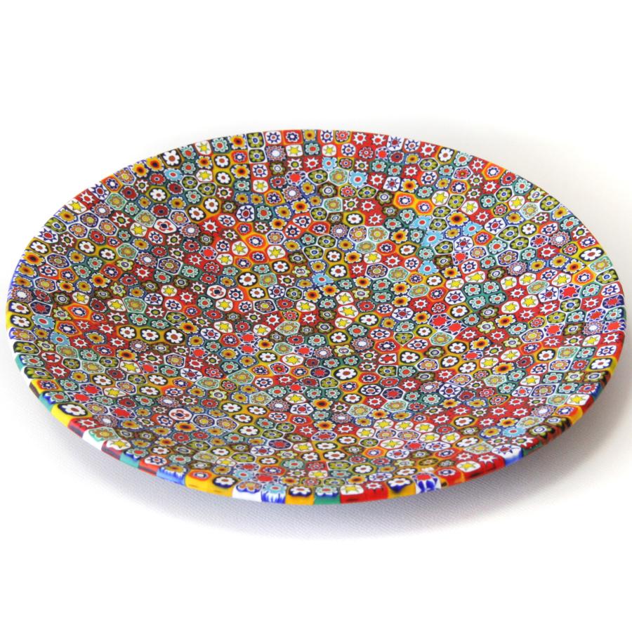 MURANO GLASS 28cm 大きな ミルフィオリ プレート皿 MURANO GLASS 28cm