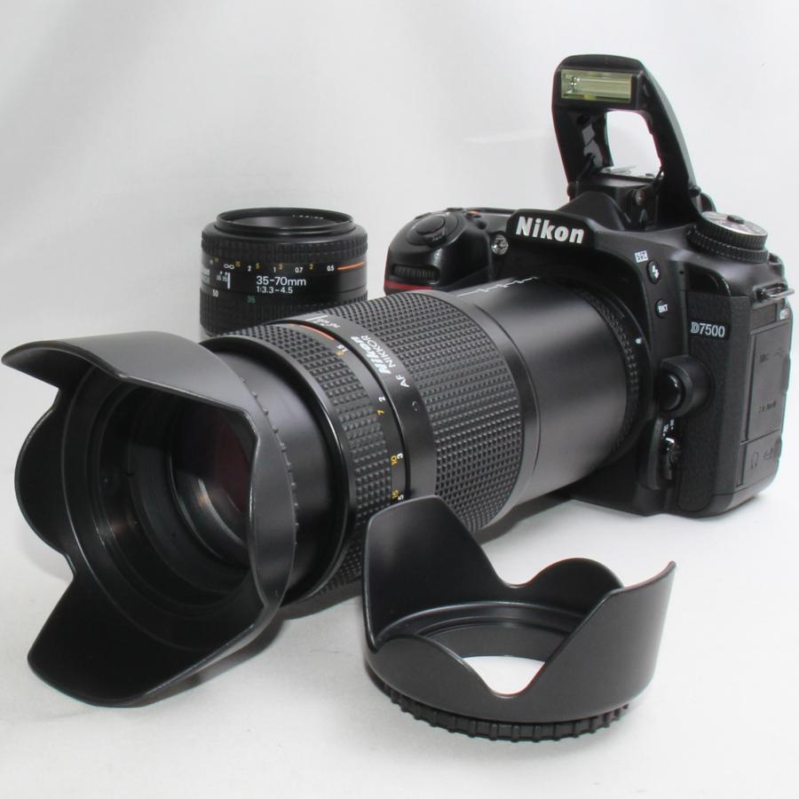 D7000 ニコン Nikon D7500 ダブルレンズセット 美品 16GB 新品SDカード