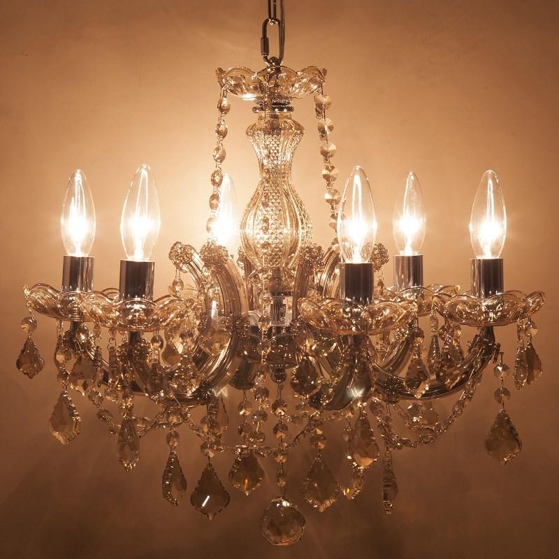 ゴールドクリアシャンデリア 6灯 【公式通販】