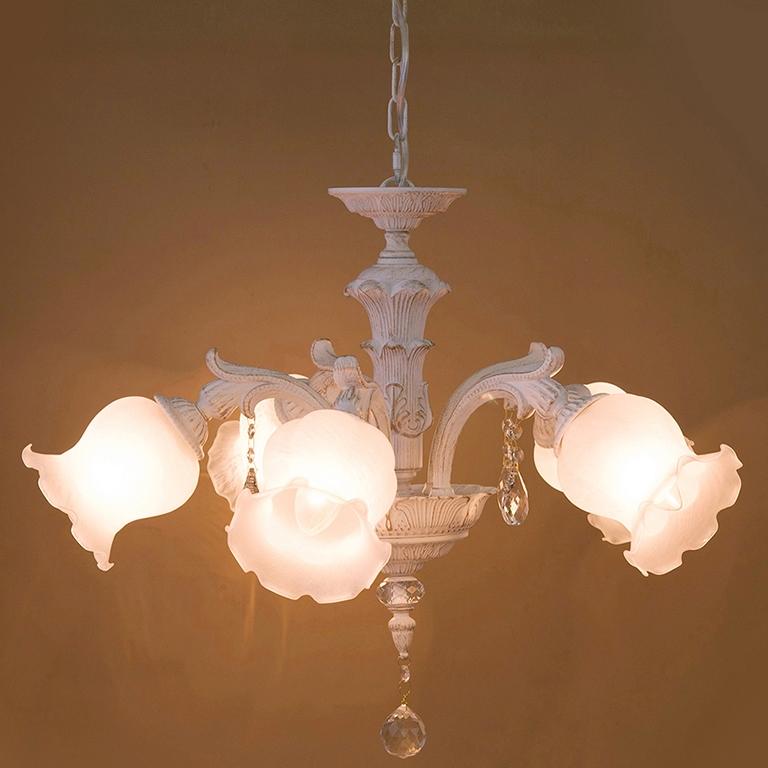 ち*こ様 アンティークシャンデリア 5灯 ゴールド・ホワイト ち*こ様