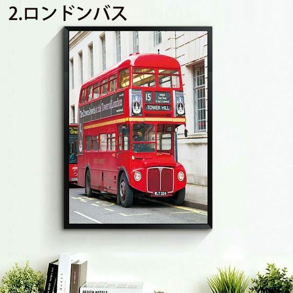 イギリス2階建て、街の風景 油彩画 絵画 風景画(街並み) イギリス