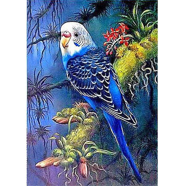 中級 フル ダイヤモンドアート キット ビーズ刺繍 セキセイインコ 小鳥