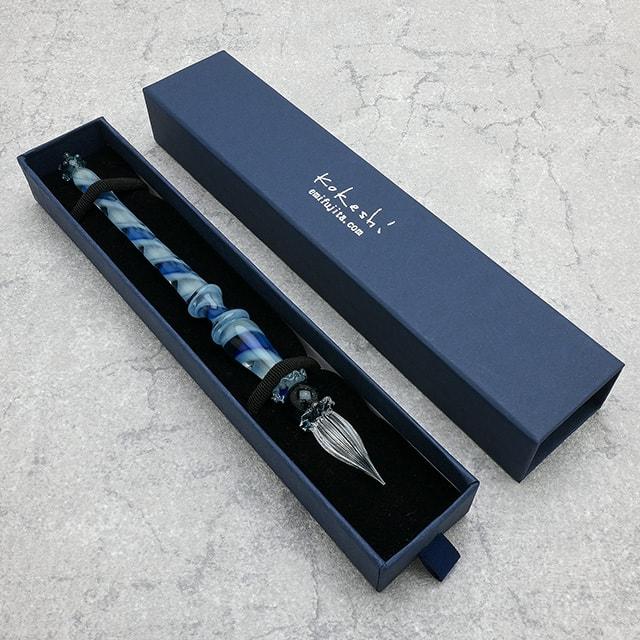 ガラスペン 日本製 Kokeshi コケシ リボンケーン Lollipop Long あす