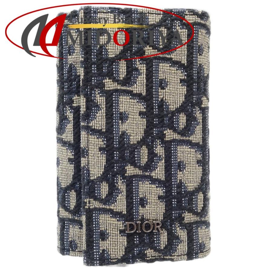 クリスチャンディオール トロッター 6連キーケース ネイビー MC0023