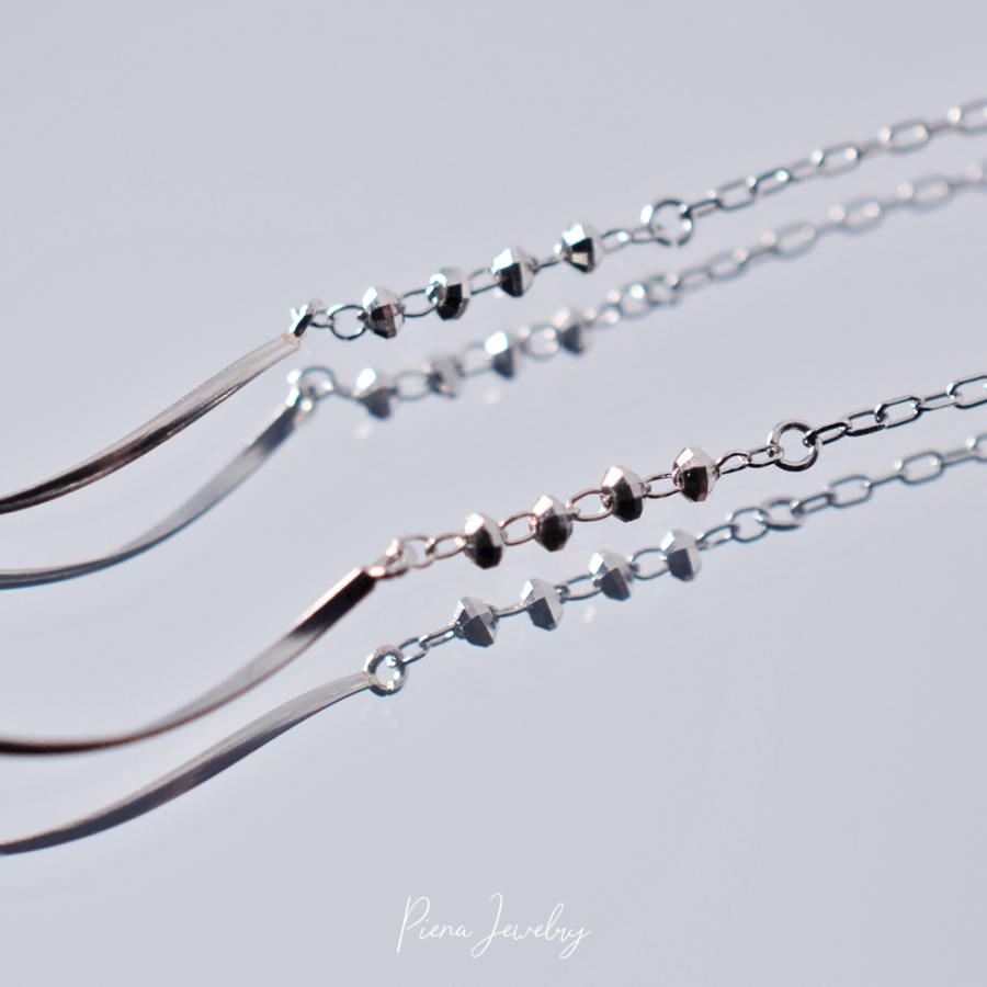 プラチナ900 アメリカンピアス ロングチェーン Pt900 シルバー 軽量 両