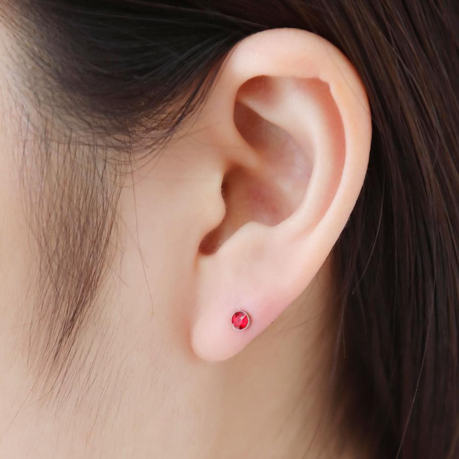 スタッドピアス チタン製 ラインストーン 1石ピアス セカンドピアス お