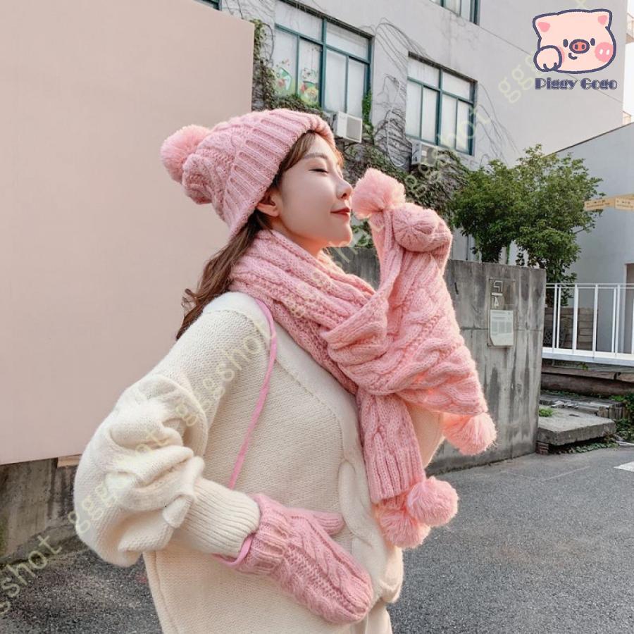 ニット帽子 マフラー 手袋 レディース 3点セット 冬アイテム グレー