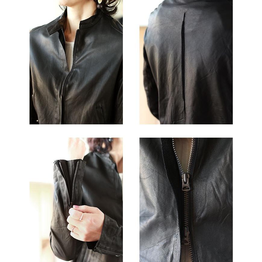 sisii（シシ） ウォッシュドレザー シングルライダース ジャケット