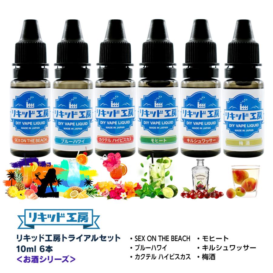 電子タバコ リキッド リキッド工房 10ml お試し6本セット お酒シリーズ