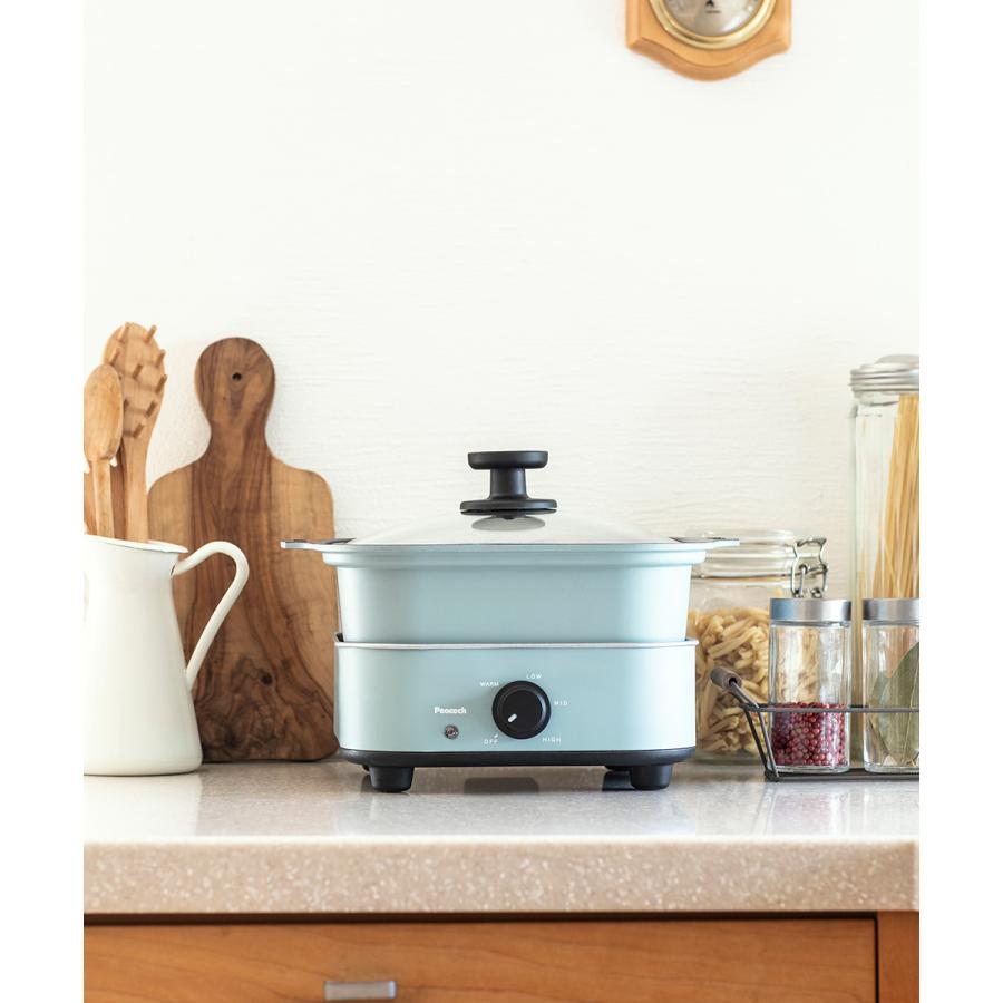 コンパクトグリル鍋 スモーキーブルー WGV-A60 ピーコック魔法瓶