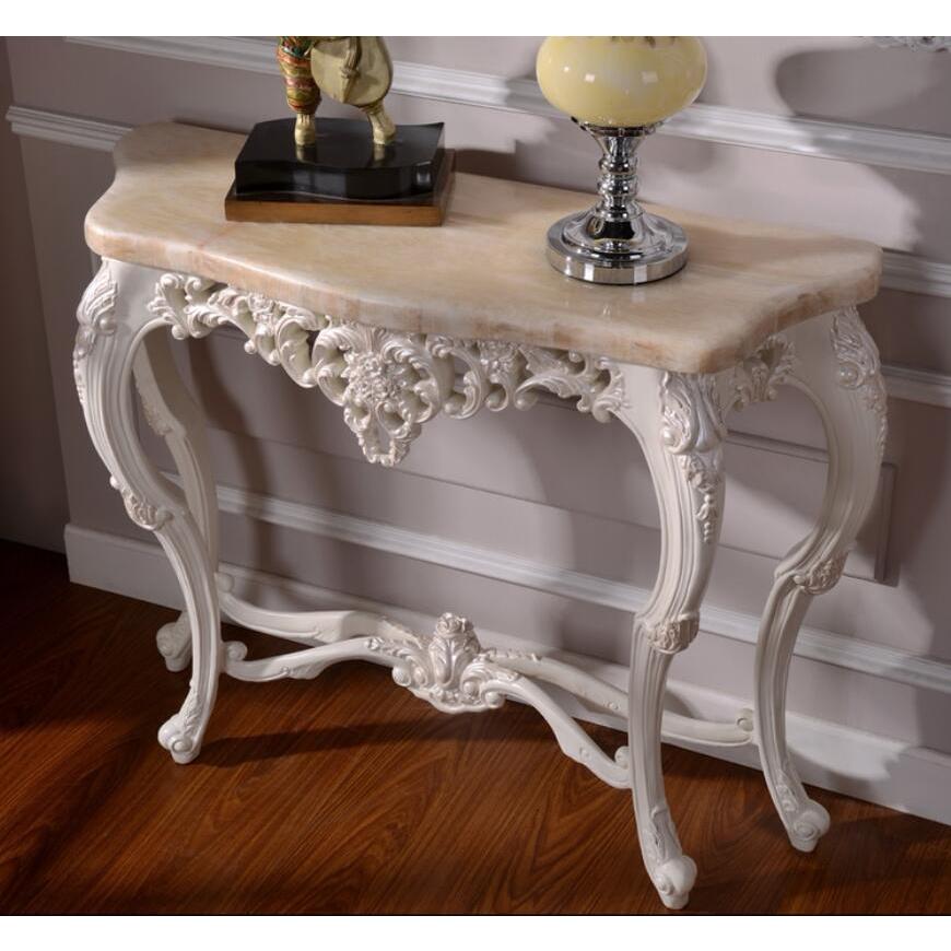 中古品】RIO FURNITURE ロココ調コンソールテーブル 引出し2杯付 中古