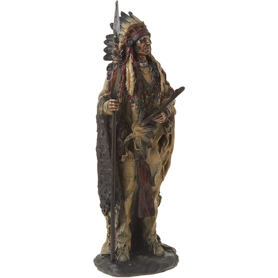 ネイティブ・アメリカンの戦士 インディアンの酋長 彫刻 彫像/ 西部