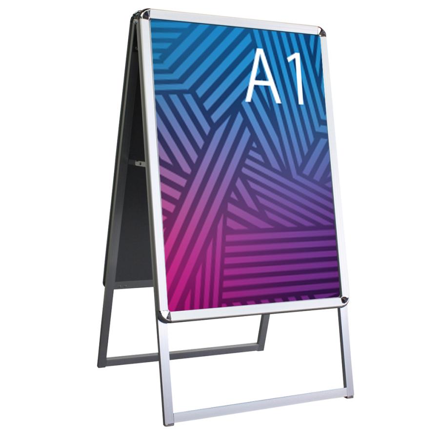 A型看板 A1 屋外対応 ワンタッチ グリップ式 両面 四辺開閉 軽量アルミ