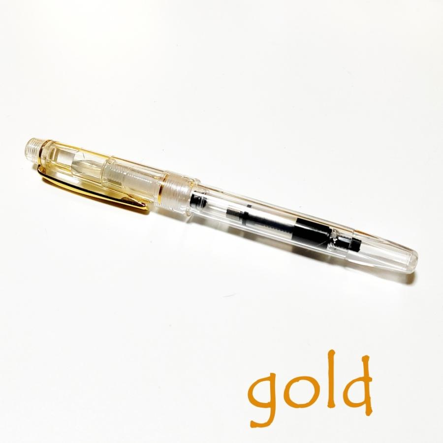 筆のような文字のかける 万年筆 透明 スケルトン 筆文字 年賀状 絵手紙