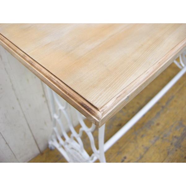 SPECIAL・ミシン脚テーブル・白・アンティーク・昭和レトロ・W120cm