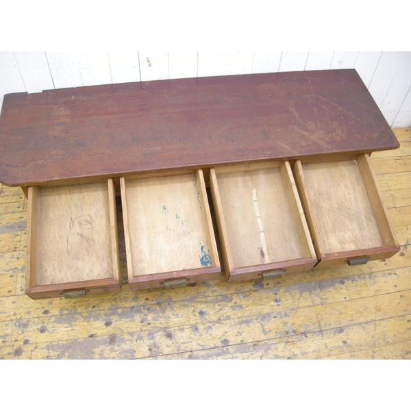 アンティーク・座り机・文机・昭和レトロ・4杯引き出し・W136cm