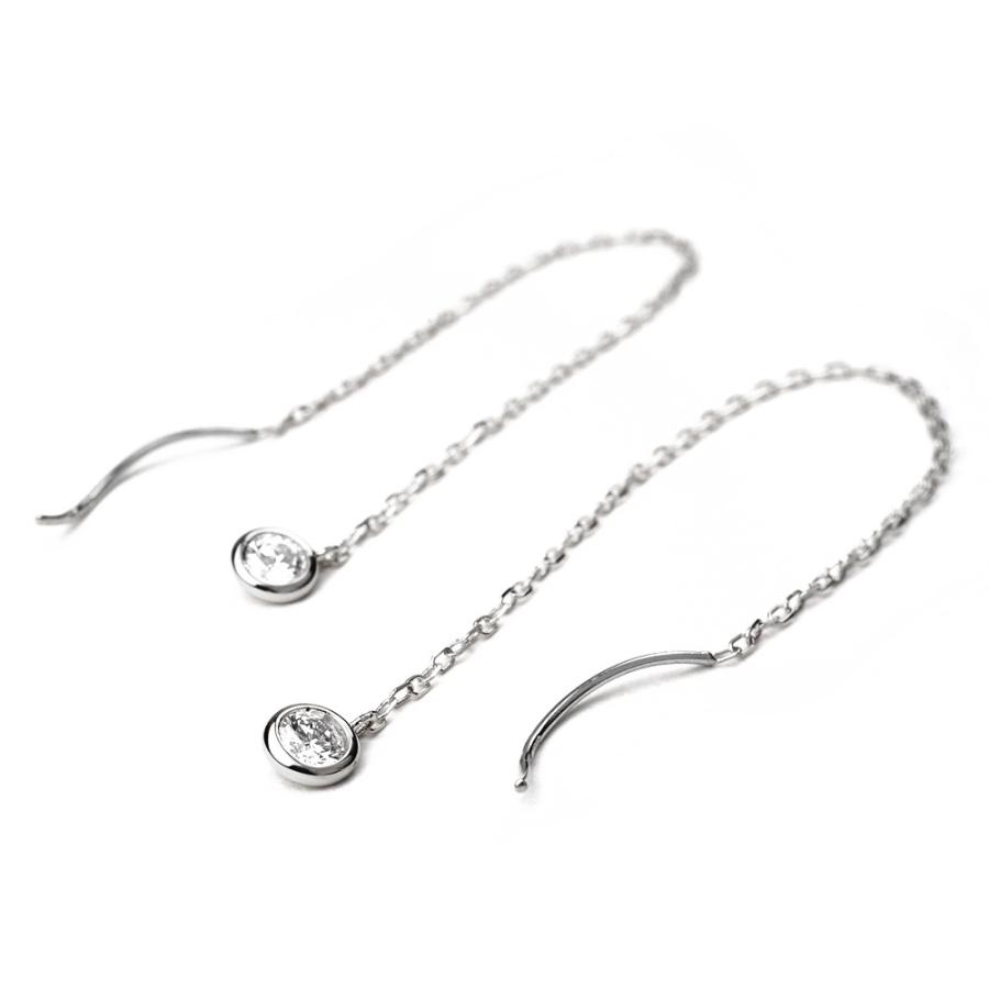 K18 ダイヤモンド チェーン ピアス The pavilion 0.2ct チェーンピアス