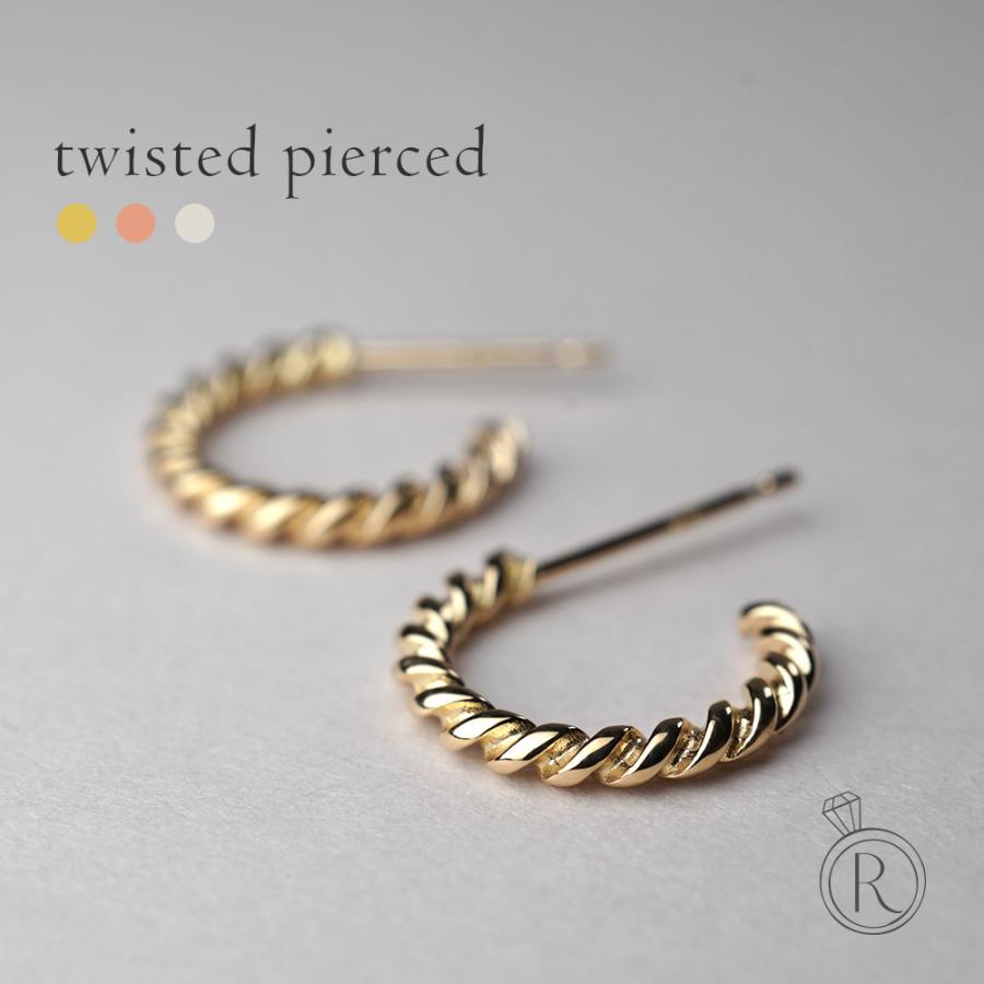 ♡月曜限定♡【agete】ゴールドツイストデザインフープピアス