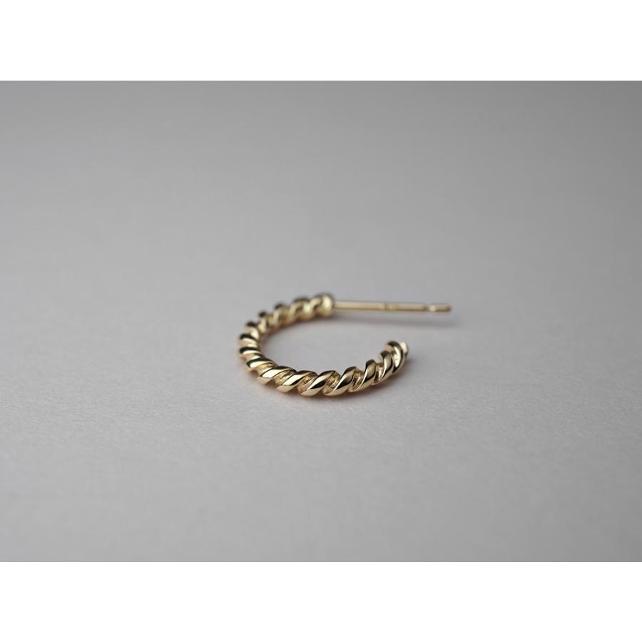 K18 ツイスト ピアス フープピアス K18ゴールド 18k 18金 地金 pierce