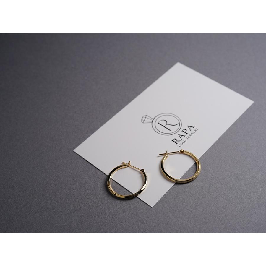 K18 Nejiri フープピアス 20 ひかり。 地金 pierce K18ピアス 18k 18金
