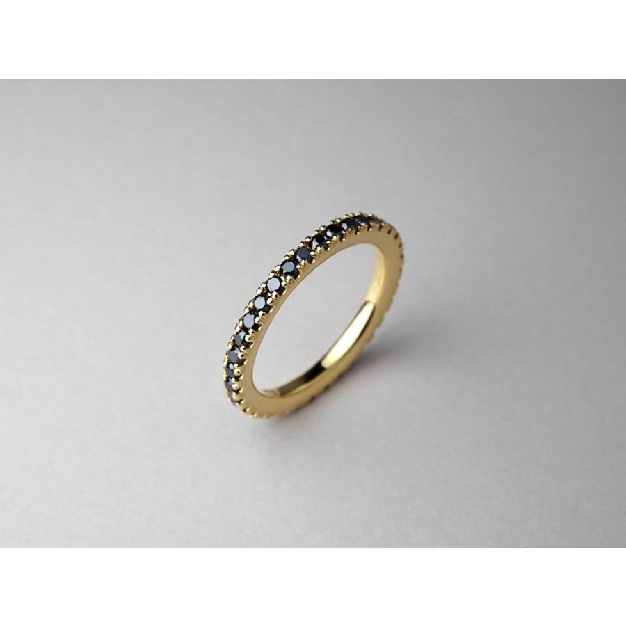 18K リング レディース 指輪 ブラックダイヤモンド ピンキー ダイヤ