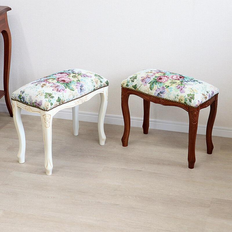 アンティーク/ゴブラン織り/ベビースツール/ローズ柄/イタリア製