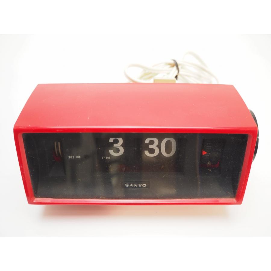 SANYO サンヨー デジタルタイマー時計 T101 レッド パタパタ時計