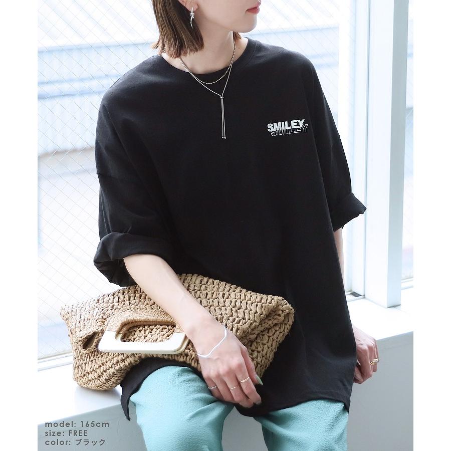 reca（レカ） 七分袖オーバーサイズロゴTシャツ 240206 レディース