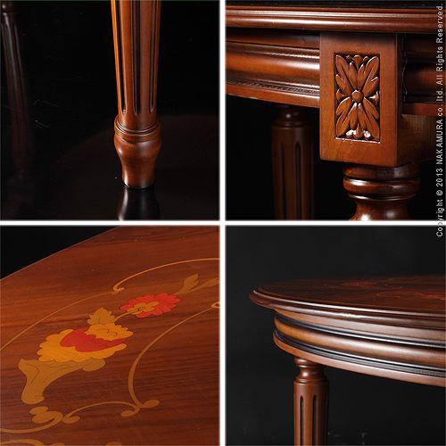 イタリア製 ヴェローナ クラシック ダイニングテーブル 円形 幅110 丸