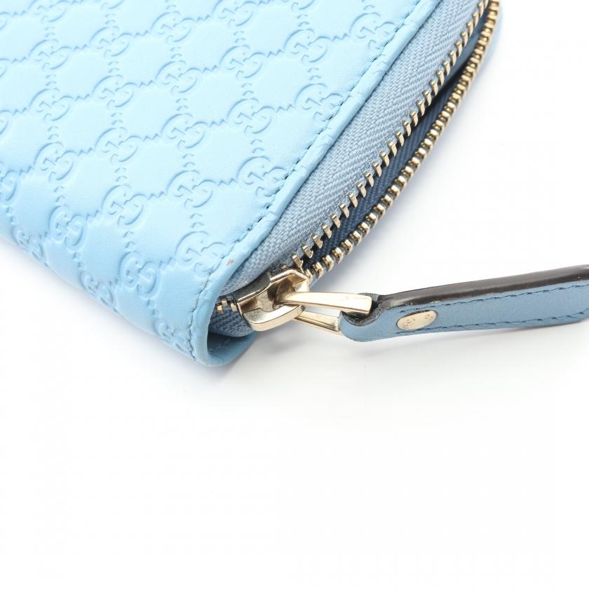 GUCCI（グッチ） マイクログッチシマ ラウンドファスナー長財布 レザー