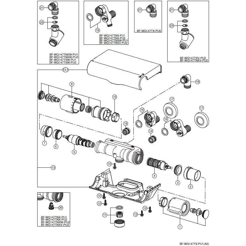 LIXIL（リクシル） サーモスタット付シャワーバス水栓「BF-WQ147TXV