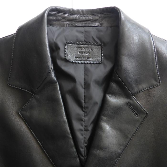 PRADA（プラダ） （PRADA）レザー テーラード ジャケット 3つボタン