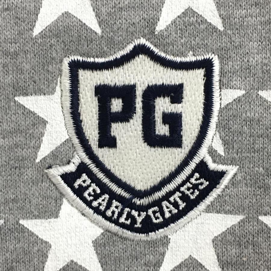 美品】パーリーゲイツ ブルゾン グレー×白 星柄 裏起毛 レディース 0(S