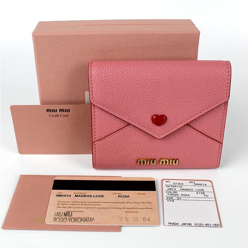 miu miu（ミュウミュウ） 財布 マドラス ラブ ピンク ハート