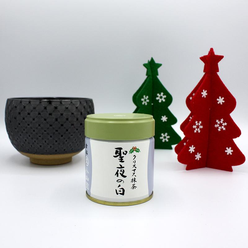 抹茶 宇治 丸久小山園 緑樹クリスマス抹茶 聖夜の白 40g 缶 薄茶 専用