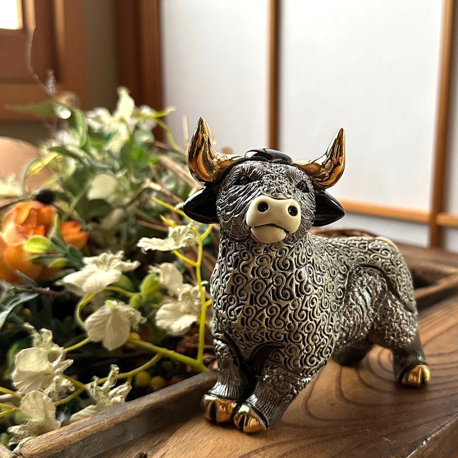 置物 ウシ うし 牛 陶器 送料無料 F226RDG : リンコナダ(日本代理店