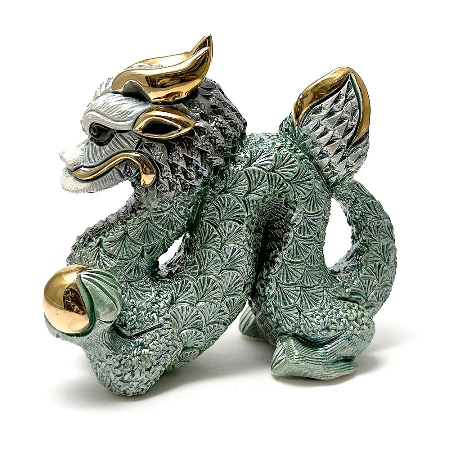 置物 ドラゴン どらごん 陶器 送料無料 F243G : リンコナダ(日本代理店